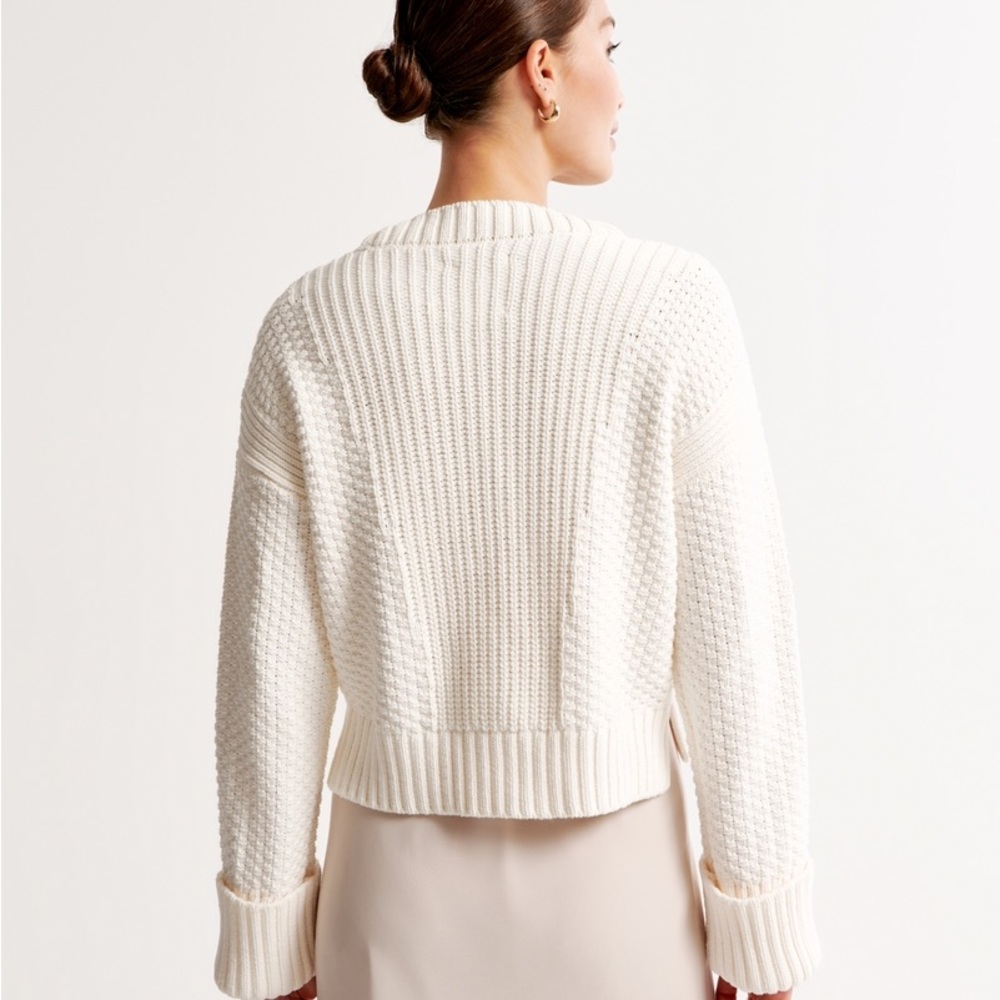 Abercrombie & Fitch Cream Women's Cardigan - Picture 5 of 9